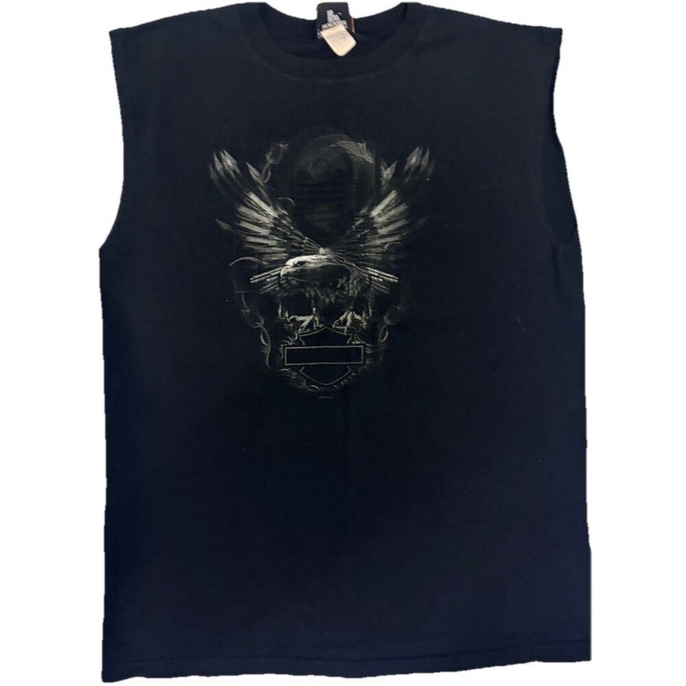 Harley Davidson Men’s Large Black Graphic Muscle Shirt Rehoboth Beach, DE USA
